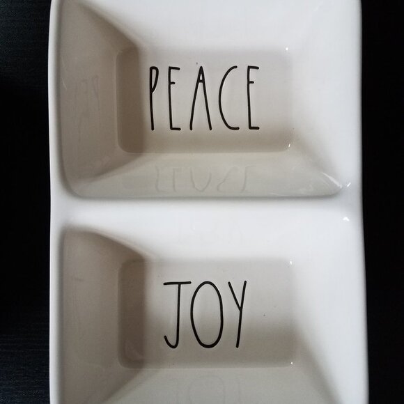 New Rae Dunn Holiday Dish Peace / Joy! - Picture 1 of 2